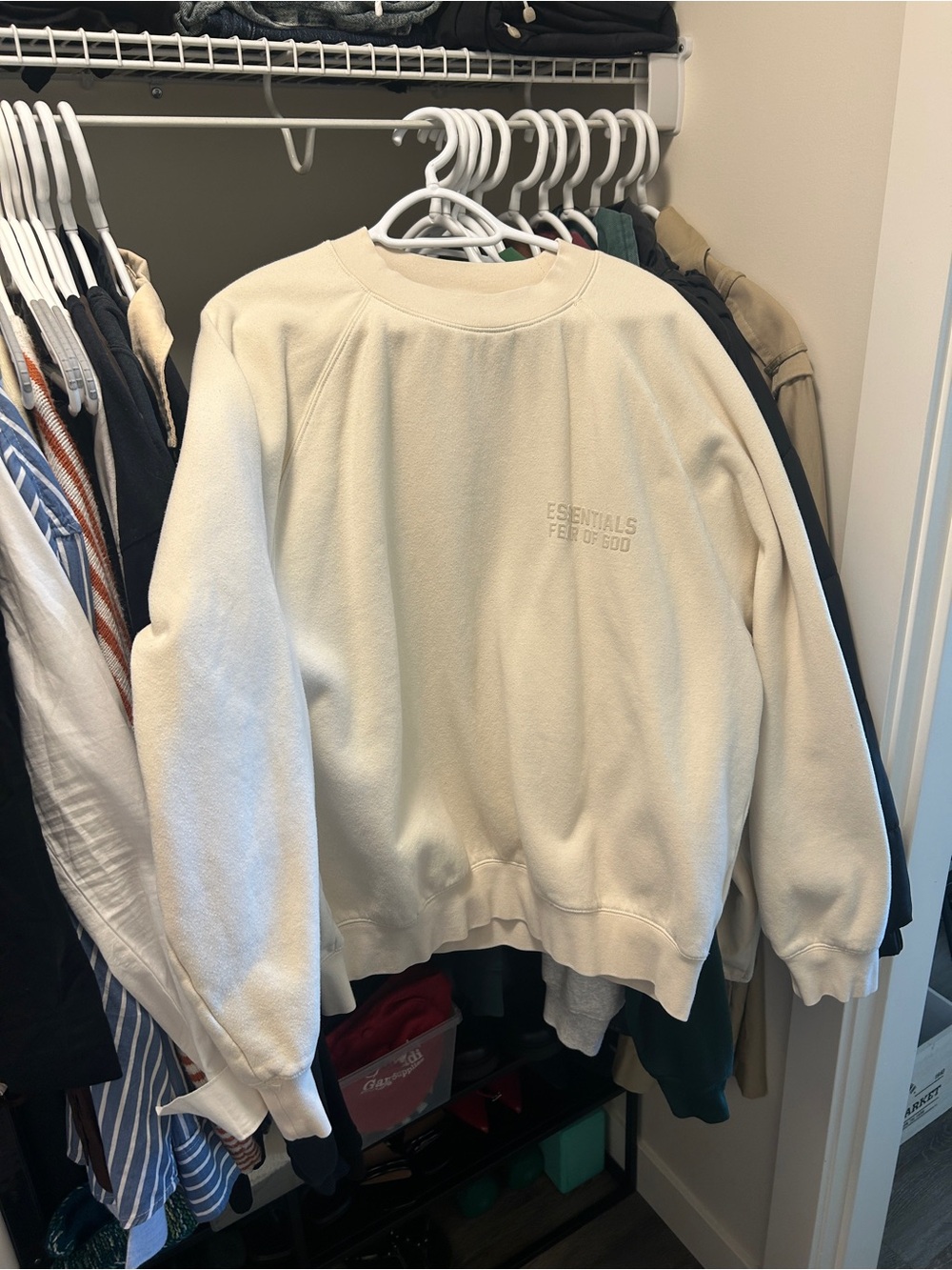 Essentials Cream Crewneck Sweatshirt